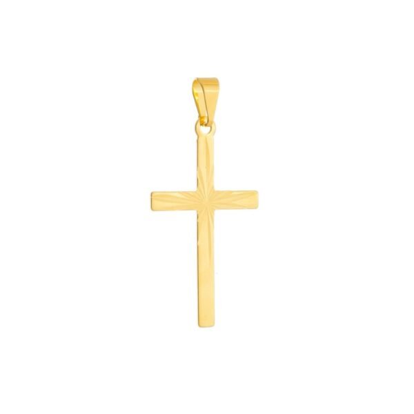 Pingente Dourado Masculino de Cruz